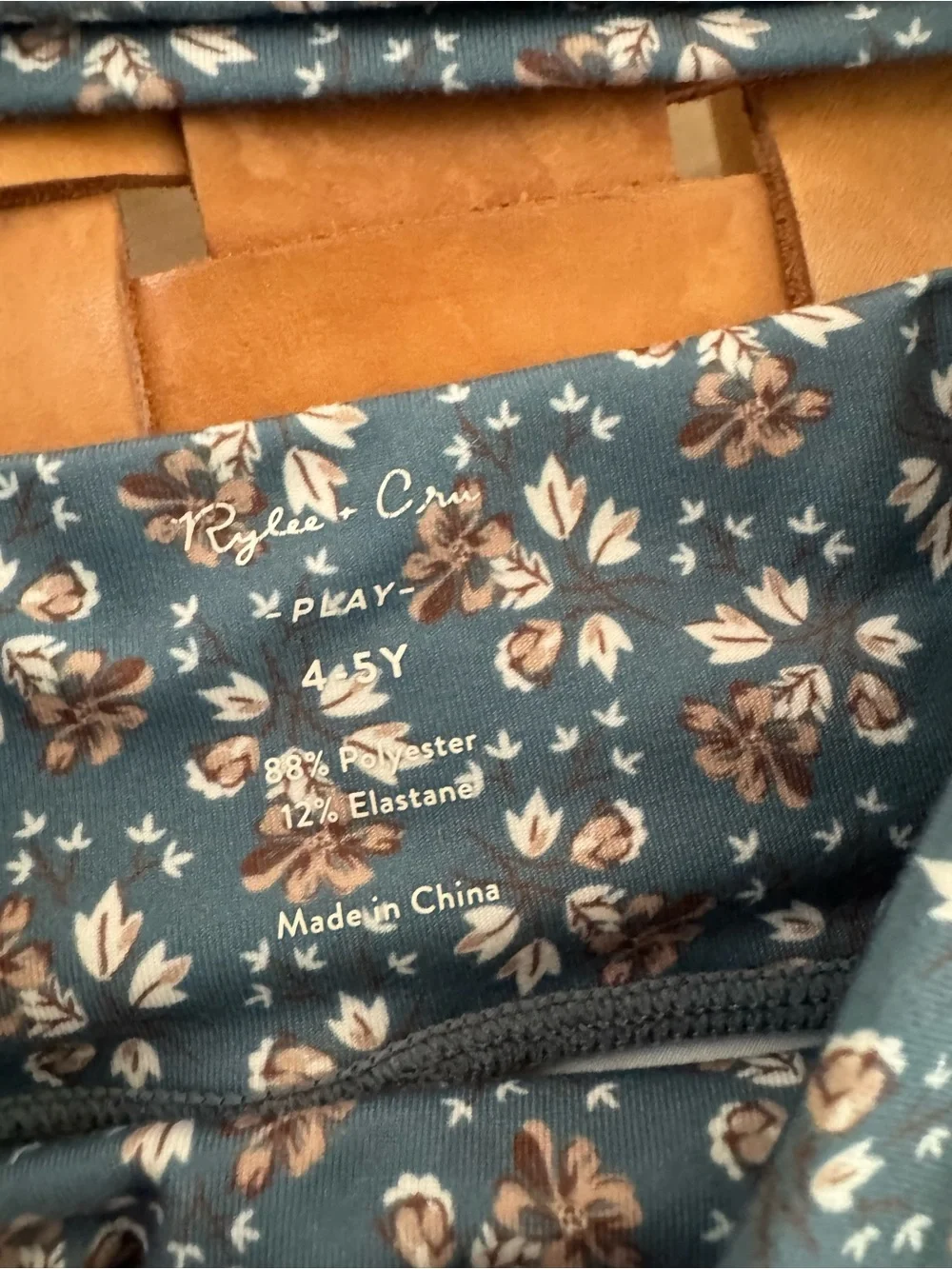 Rylee + Cru Floral Blue Bike Shorts & Crop Tank Set